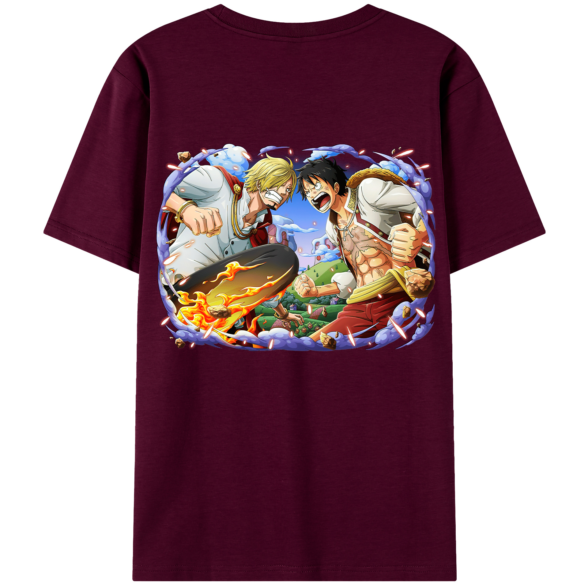 ワンピース モンキー・D・ルフィ ONE PIECE Monkey D. Luffy レディース半袖Tシャツ(バックプリント)